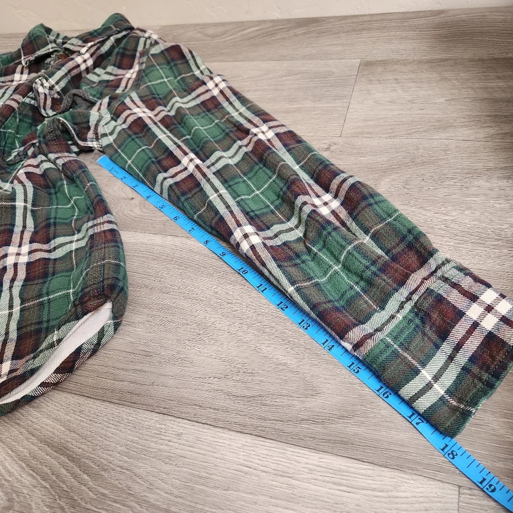 True Religion Green Shirt Size M Plaid Thermal Lined Workwear Flap Pockets Thick